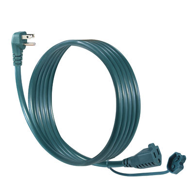 Cordon prolongateur extérieur 90 degrés plat NEMA5-15P vers 5-15R 3 broches mâle à femelle