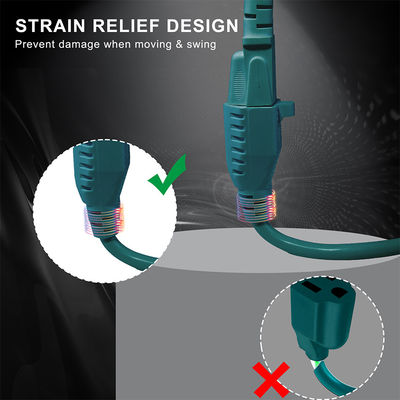 Cordon de rallonge extérieur 6 pieds, prise plate à 90 degrés NEMA 5-15P vers 5-15R