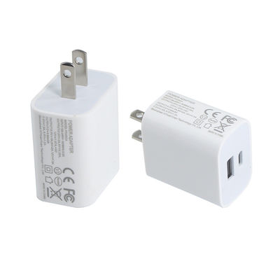 US 2 broches 20W chargeur mural USB à double port Adaptateur d'alimentation à recharge rapide de type C et USB-A pour téléphone, tablette, appareil photo