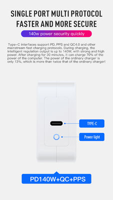 Chargeur mural USB-C 2 broches EU 140W pour ordinateur portable, tablette, MacBook