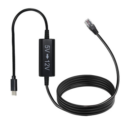 Cable USB-C à 12V avec prise CC à angle droit - câble de convertisseur de puissance de 5V à 12V pour routeur, LED, caméra, ventilateur