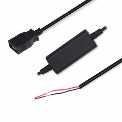 Câble élévateur USB femelle ou Micro USB (angle droit) vers pince crocodile / fil étamé / borne, 5V à 9V/12V pour bricolage