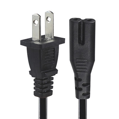 NEMA 1-15P à IEC C7 Cable d'alimentation -Plaque à la figure-8 câble de connexion pour ordinateur portable, lecteur DVD, console de jeu, petits appareils électroménagers