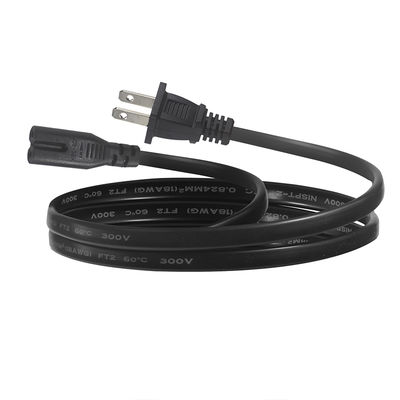 NEMA 1-15P à IEC C7 Cable d'alimentation -Plaque à la figure-8 câble de connexion pour ordinateur portable, lecteur DVD, console de jeu, petits appareils électroménagers