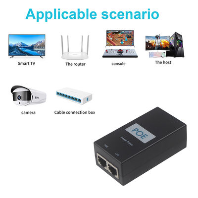 Injecteur PoE actif de bureau - 48V Power Over Ethernet Adapter IEEE 802.3af/at pour les caméras IP, les points d'accès sans fil, les téléphones VoIP