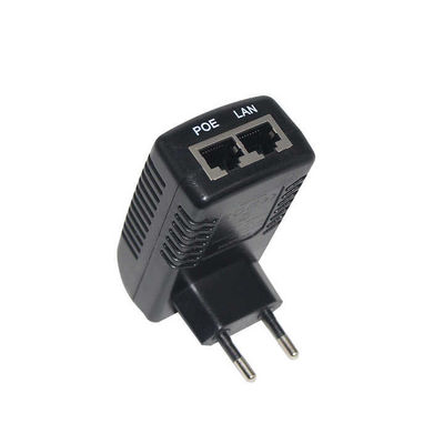 EU Plug PoE Injector- 48V alimentation électrique active sur Ethernet IEEE 802.3af/at pour caméra IP, point d'accès sans fil, téléphone VoIP