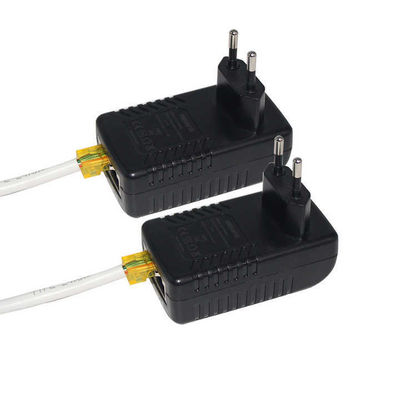 EU Plug PoE Injector- 48V alimentation électrique active sur Ethernet IEEE 802.3af/at pour caméra IP, point d'accès sans fil, téléphone VoIP