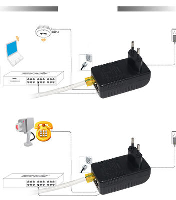 EU Plug PoE Injector- 48V alimentation électrique active sur Ethernet IEEE 802.3af/at pour caméra IP, point d'accès sans fil, téléphone VoIP