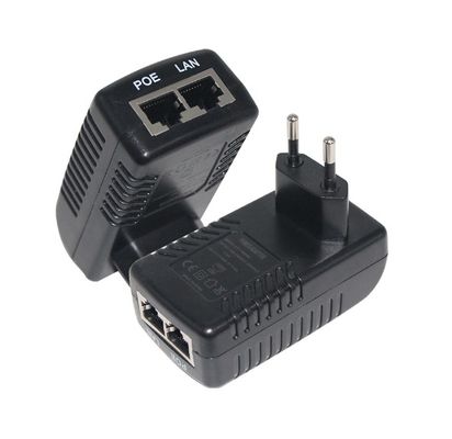 EU Plug PoE Injector- 48V alimentation électrique active sur Ethernet IEEE 802.3af/at pour caméra IP, point d'accès sans fil, téléphone VoIP