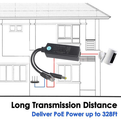 Diviseur PoE avec sortie CC - Convertisseur d'alimentation par Ethernet abaisseur 48V vers 12V/9V/5V pour caméra IP, Raspberry Pi, point d'accès