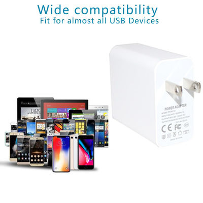 Chargeur mural 2 ports US Plug – Adaptateur de charge rapide 45W avec sortie USB-C et USB-A pour téléphone, tablette, ordinateur portable, usage domestique et voyage