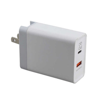 Chargeur mural 2 ports US Plug – Adaptateur de charge rapide 45W avec sortie USB-C et USB-A pour téléphone, tablette, ordinateur portable, usage domestique et voyage