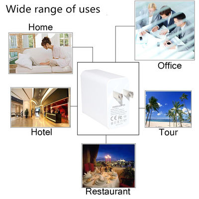 Chargeur mural 2 ports US Plug – Adaptateur de charge rapide 45W avec sortie USB-C et USB-A pour téléphone, tablette, ordinateur portable, usage domestique et voyage