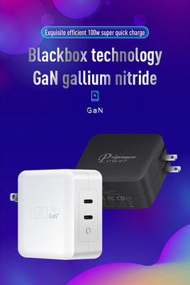 Chargeur mural double USB-C 100W US Plug – Adaptateur de charge rapide à 2 ports pour ordinateur portable, tablette, téléphone, appareils Type-C (Entrée 100–240V)