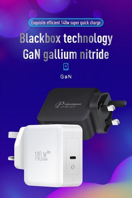 Chargeur mural USB-C à prise de courant de 140 W UK Adaptateur de charge rapide à 2 broches haute puissance pour ordinateur portable, tablette, appareils de type C (entrée de 240 V)