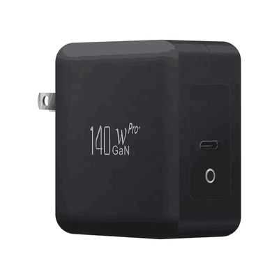 Chargeur mural américain à 2 broches avec port USB-C unique, sortie haute vitesse de 140 W, adaptateur de charge rapide pour ordinateur portable / mobile