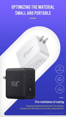Chargeur mural américain à 2 broches avec port USB-C unique, sortie haute vitesse de 140 W, adaptateur de charge rapide pour ordinateur portable / mobile