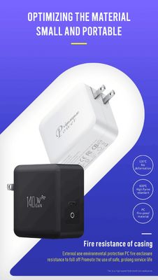 Chargeur mural US à 2 broches avec deux ports USB-C, sortie haute vitesse 120W, adaptateur de charge rapide pour ordinateur portable/tablette
