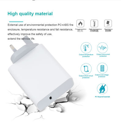 Chargeur mural USB-C 2 broches UK, adaptateur secteur 60W à sortie haute vitesse pour ordinateur portable/tablette/téléphone