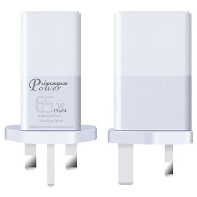 Chargeur murale à 2 broches avec ports USB-C et USB-A, adaptateur d'alimentation haute vitesse à double port de 65 W pour ordinateur portable / téléphone / tablette