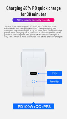 Chargeur murale USB-C à 2 broches AU, adaptateur d'alimentation de type C à sortie haute vitesse de 100 W pour ordinateur portable, tablette, appareil mobile