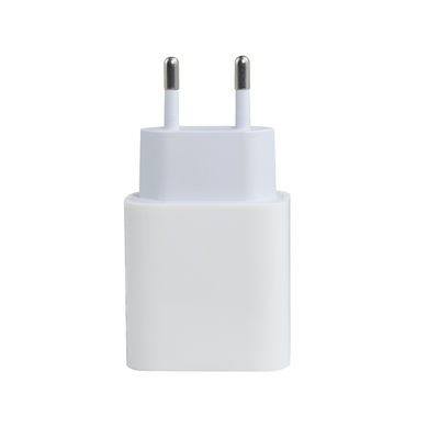 Chargeur murale EU à 2 broches avec ports USB-C et USB-A, adaptateur d'alimentation à double port compact de 20 W pour le chargement de téléphones et de tablettes