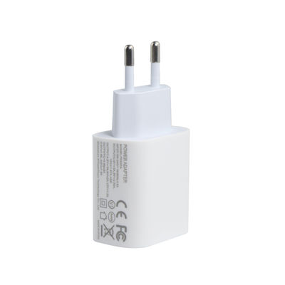 Chargeur murale EU à 2 broches avec ports USB-C et USB-A, adaptateur d'alimentation à double port compact de 20 W pour le chargement de téléphones et de tablettes