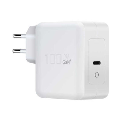 Chargeur mural USB-C EU à 2 broches, adaptateur d'alimentation Type-C 100W haute vitesse pour ordinateur portable, tablette et appareils mobiles