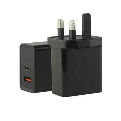 Chargeur murale USB-C et USB-A à 2 broches UE, adaptateur d'alimentation à double port de 45 W pour ordinateur portable, tablette et smartphone