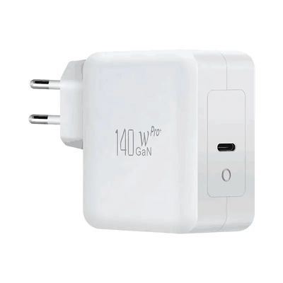 Chargeur murale USB-C à 2 broches UE, adaptateur d'alimentation de type C haute vitesse de 140 W pour ordinateur portable, tablette et appareils mobiles de haute puissance