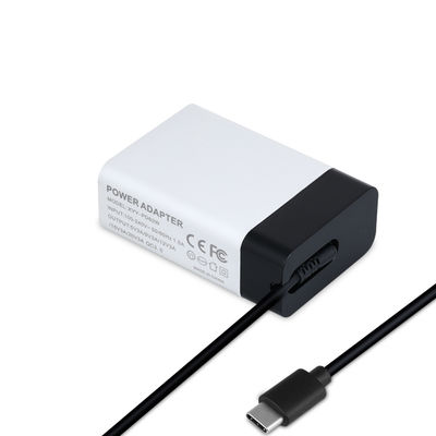 Adaptateur secteur USB-C 60W avec câble fixe, chargeur mural Type-C haute vitesse pour ordinateur portable, tablette et smartphone
