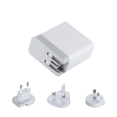Chargeur mural USB multi-ports avec prises interchangeables, adaptateur d'alimentation USB-A et USB-C 60W pour la maison, le bureau et les voyages