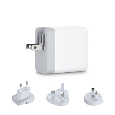 Chargeur mural USB multi-ports avec prises interchangeables, adaptateur d'alimentation USB-A et USB-C 60W pour la maison, le bureau et les voyages