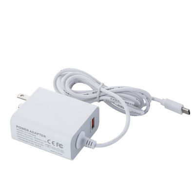 Chargeur mural USB-C US 60W avec câble fixe, adaptateur secteur Type-C haute vitesse pour smartphones, tablettes et ordinateurs portables