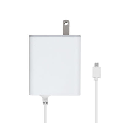 Chargeur mural USB-C US 60W avec câble fixe, adaptateur secteur Type-C haute vitesse pour smartphones, tablettes et ordinateurs portables