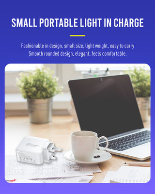 Chargeur USB-C à 2 broches UK avec deux ports, adaptateur secteur Type-C 100W haute vitesse pour ordinateurs portables, tablettes et smartphones