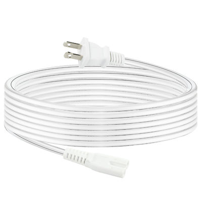 Cordon d'alimentation QIUCABLE TV - Lot de 2, 3 mètres, prise à 2 broches non polarisée NEMA 1-15P vers C7 Figure 8, cordon de remplacement (B0D7RKLTSJ)