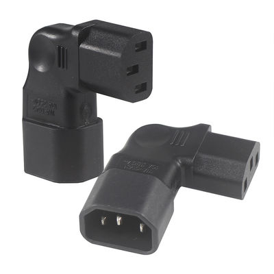Adaptateur IEC coudé QIUCABLE, mâle C14 vers femelle C13, prise à 90 degrés, 250V AC, 10A max, 100% cuivre pur, gaine PVC (B09V122QLV)