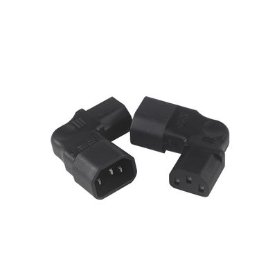 Adaptateur IEC coudé QIUCABLE, mâle C14 vers femelle C13, prise à 90 degrés, 250V AC, 10A max, 100% cuivre pur, gaine PVC (B09V122QLV)