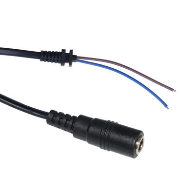 DC Female Barrel Connector to Tinned Stripped Wire Pigtail Cable - 12V 2.1mm x 5.5mm Power Cord for CCTV, LED, DIY Projects