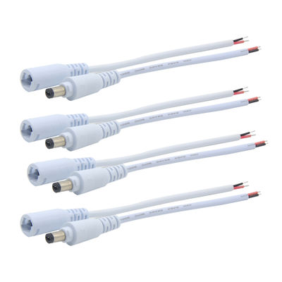 Prise mâle CC / Jack femelle à terminaison filaire étamé - Câble de connecteur d'alimentation 5,2 mm x 2,1 mm pour CCTV, LED, applications de bricolage