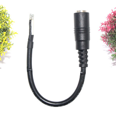 Prise d'alimentation CC à angle droit 5,5x2,1mm Jack femelle vers câble à fil étamé