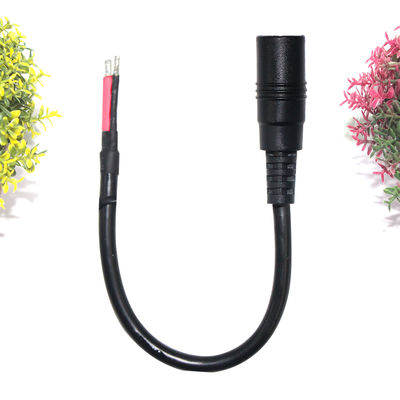 Prise d'alimentation CC à angle droit 5,5x2,1mm Jack femelle vers câble à fil étamé