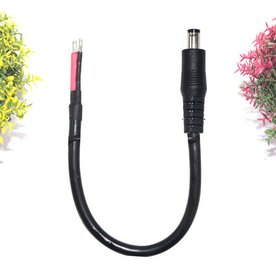 Prise d'alimentation CC à angle droit 5,5x2,1mm Jack femelle vers câble à fil étamé