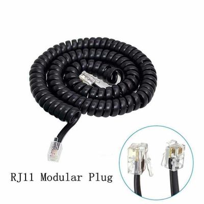 Cordon RJ9 enroulé pour téléphones fixes et de bureau