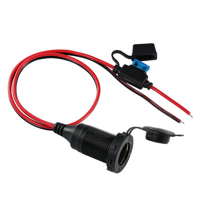 12V 24V prise d'allume-cigare au câble en fil d'étain avec fusible en ligne