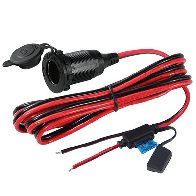 12V 24V prise d'allume-cigare au câble en fil d'étain avec fusible en ligne