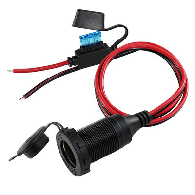 12V 24V prise d'allume-cigare au câble en fil d'étain avec fusible en ligne