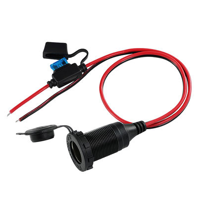12V 24V prise d'allume-cigare au câble en fil d'étain avec fusible en ligne