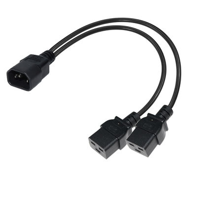 Câble répartiteur d'alimentation IEC 60320 C14 vers double C19 pour baies de serveurs